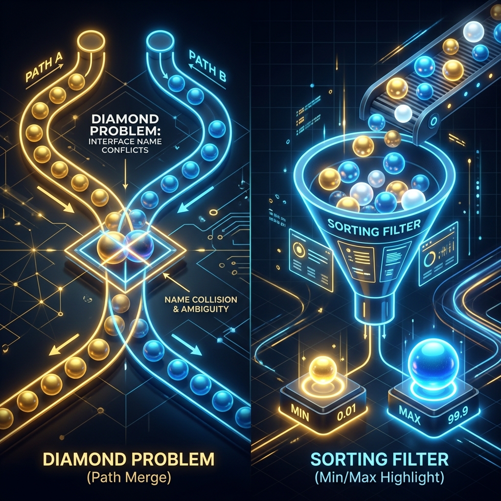 Flatmapping Min/Max & Diamond Inheritance